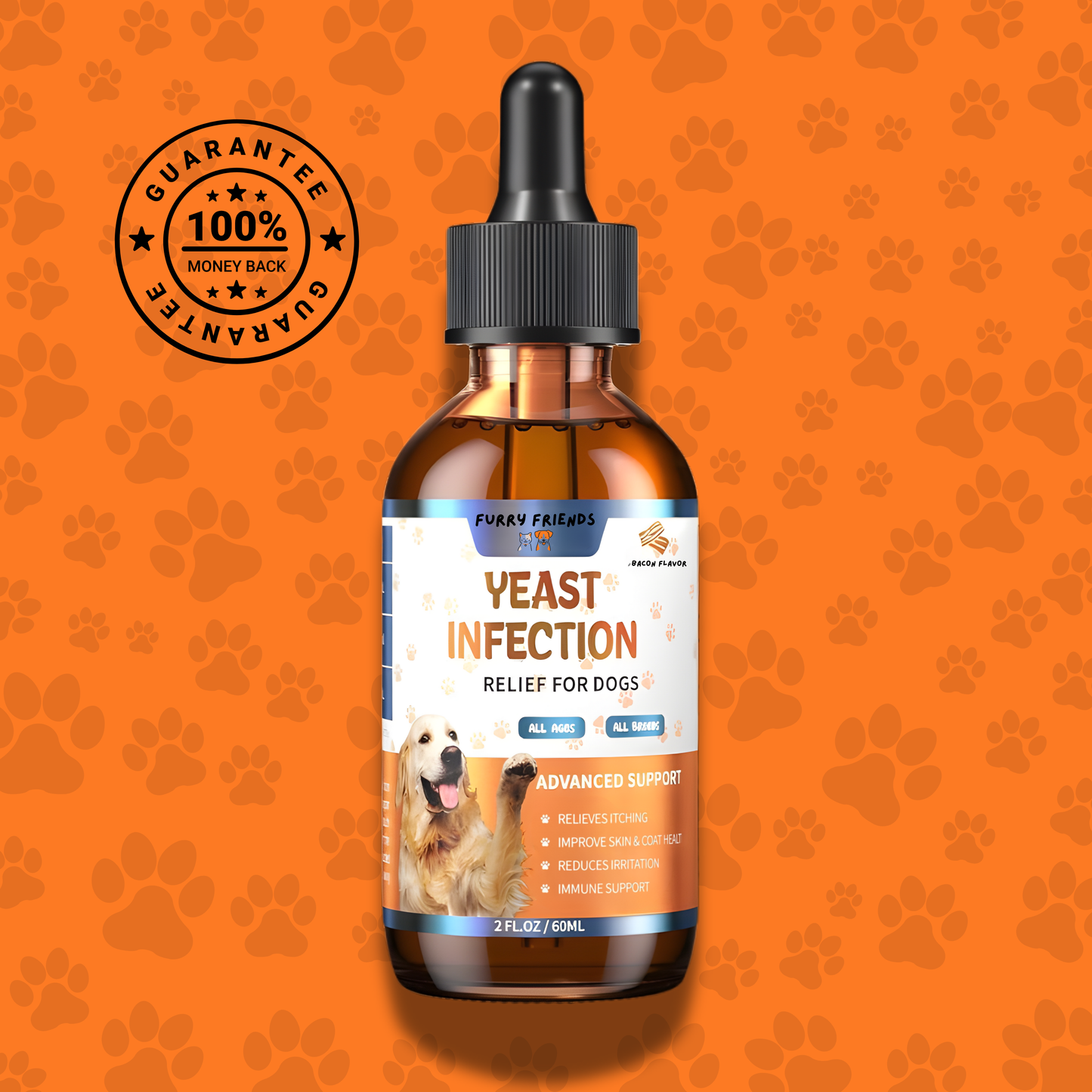 Vet formulated yeast spray