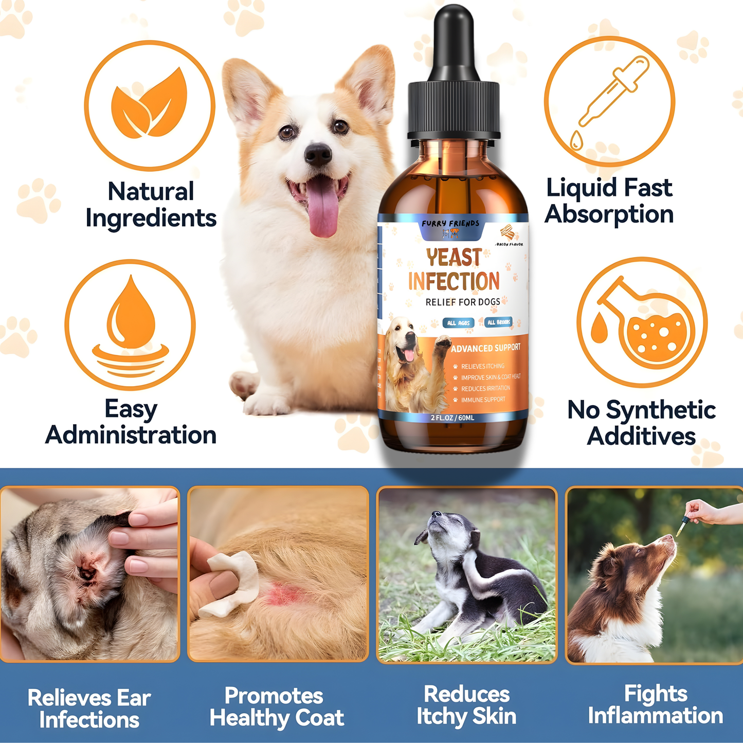 Vet formulated yeast spray